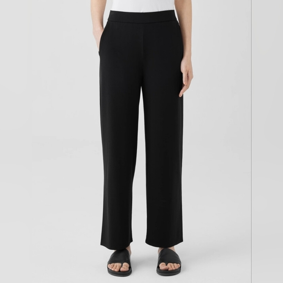 Eileen Fisher Pants - Eileen Fisher Pants Black Size M Stretch Jersey Knit Straight Leg Pull On